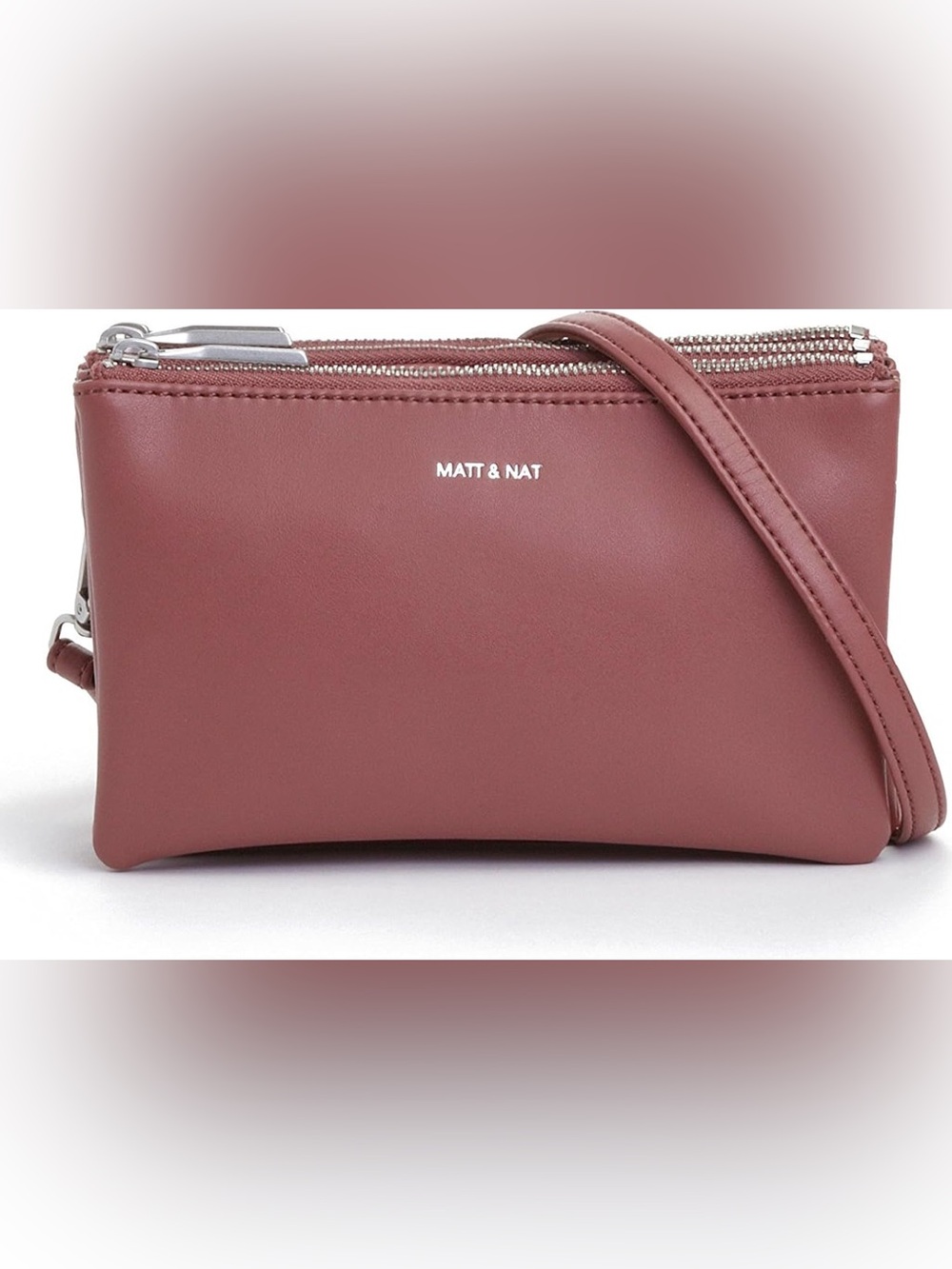 MATT & NAT, the triple zipper mauve crossbody bag!